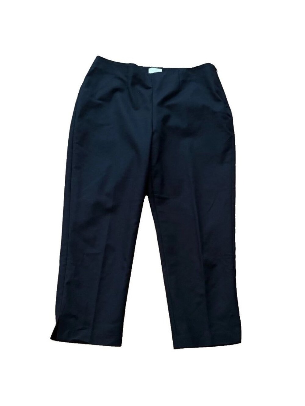 Chicos Womens Stretch Crop Pants 1 Size 8 Black Straight Leg Career